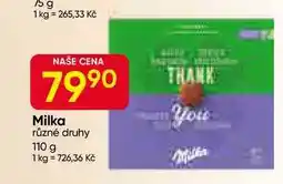 Hruška Milka různé druhy 110 g nabídka