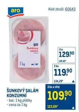 Makro Šunkový salám konzumní nabídka