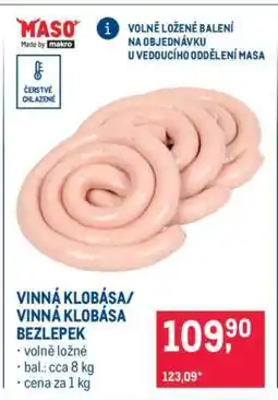 Makro VINNÁ KLOBÁSA/ VINNÁ KLOBÁSA BEZLEPEK nabídka
