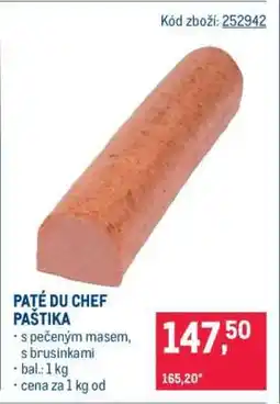 Makro PATÉ DU CHEF Paštika nabídka
