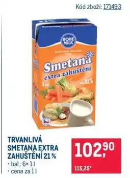 Makro TRVANLIVÁ SMETANA EXTRA ZAHUŠTĚNÍ 21 % nabídka