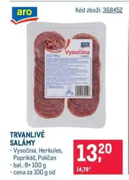 Makro Trvanlivé salámy nabídka