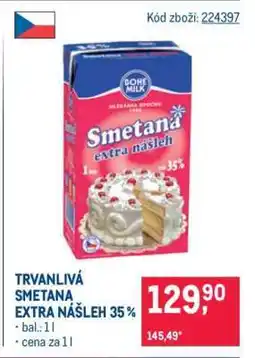 Makro Trvanlivá smetana extra nášleh 35 % nabídka