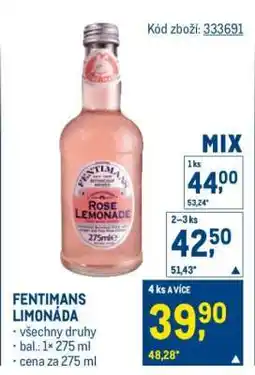 Makro Fentimans limonáda nabídka