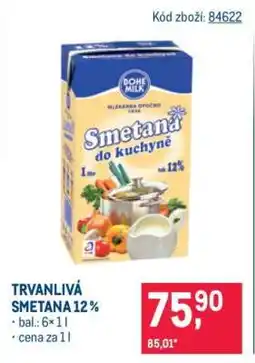 Makro Trvanlivá smetana 12 % nabídka