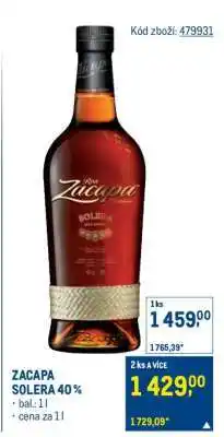 Makro ZACAPA SOLERA 40 % nabídka