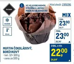 Makro Muffin čokoládový, borůvkový nabídka