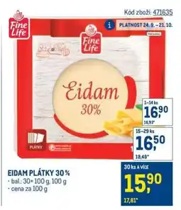 Makro Eidam plátky 30 % nabídka