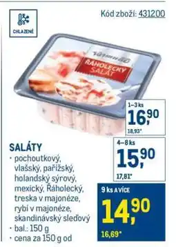 Makro Řáholecký salát nabídka