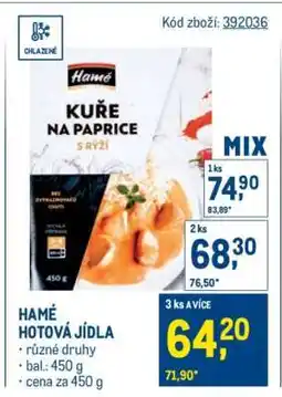Makro Hamé Hotová jídla nabídka