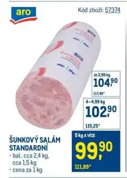 Makro Šunkový salám standardní nabídka