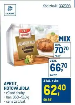 Makro APETIT HOTOVÁ JÍDLA nabídka