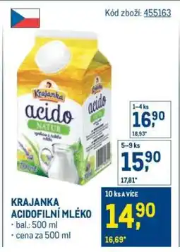 Makro KRAJANKA ACIDOFILNÍ MLÉKO nabídka