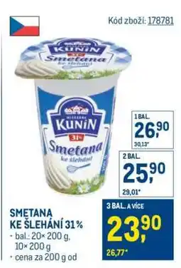 Makro Smetana ke šlehání 31 % nabídka