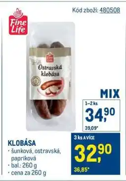 Makro klobása nabídka