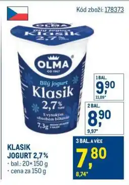 Makro Klasik jogurt 2,7 % nabídka