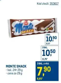 Makro Monte snack nabídka