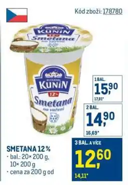 Makro Smetana 12 % nabídka