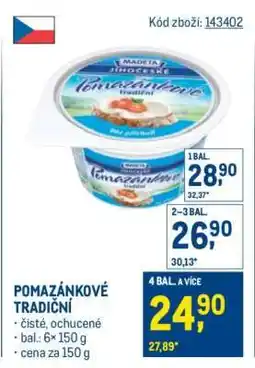 Makro Pomazánkové tradiční nabídka