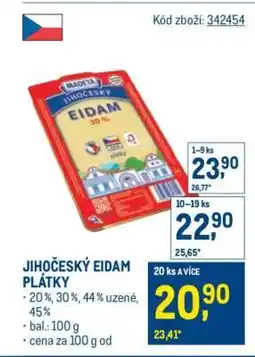 Makro Jihočeský eidam plátky nabídka