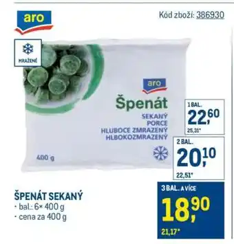 Makro Špenát sekaný nabídka