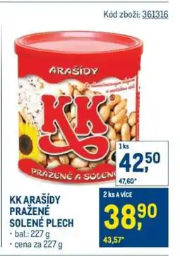Makro KK arašídy pražené solené plech nabídka