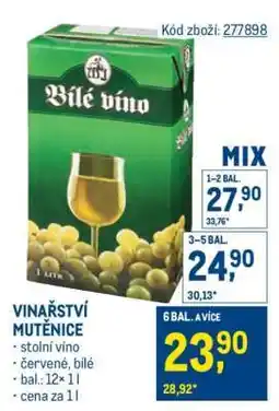 Makro Vinařství Mutěnice nabídka