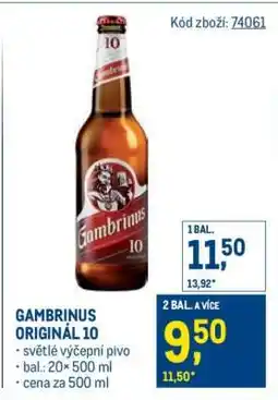 Makro Gambrinus Originál 10 nabídka