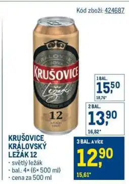 Makro Krušovice Královský ležák 12 nabídka