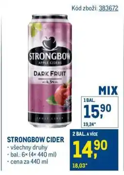 Makro Strongbow cider nabídka