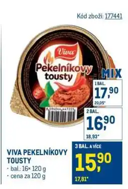 Makro Viva Pekelníkovy tousty nabídka