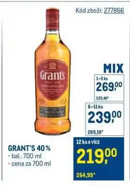 Makro Grant’s 40 % nabídka