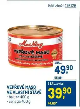 Makro Vepřové maso ve vlastní šťávě nabídka