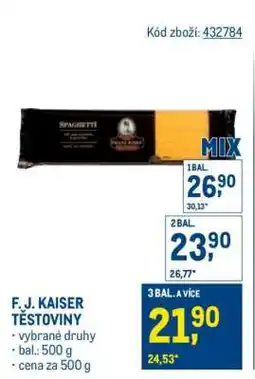 Makro F. J. Kaiser těstoviny nabídka