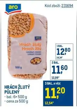 Makro Hrách žlutý půlený nabídka