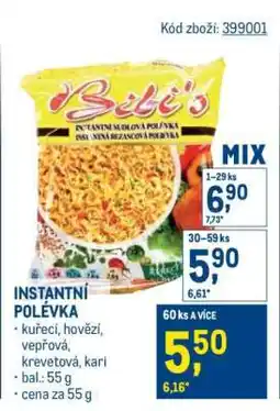 Makro Instantní polévka nabídka