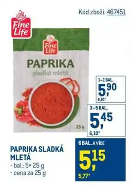 Makro Paprika sladká mletá nabídka