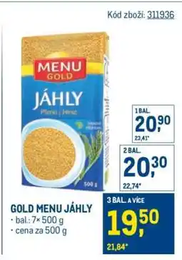 Makro Gold Menu jáhly nabídka