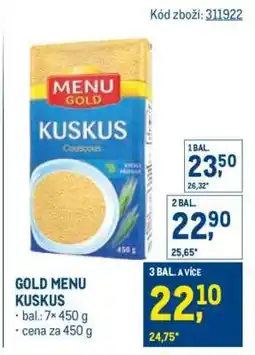 Makro Gold Menu kuskus nabídka