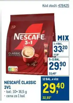 Makro Nescafé Classic 3v1 nabídka