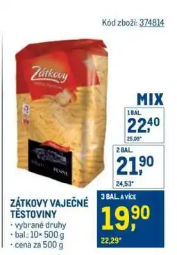 Makro Zátkovy vaječné těstoviny nabídka