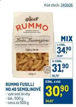 Makro RUMMO FUSILLI NO.48 SEMOLINOVÉ nabídka