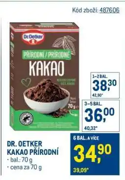 Makro DR. OETKER KAKAO PŘÍRODNÍ nabídka