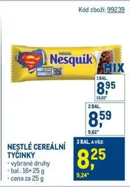 Makro Nestlé Cereální tyčinky nabídka
