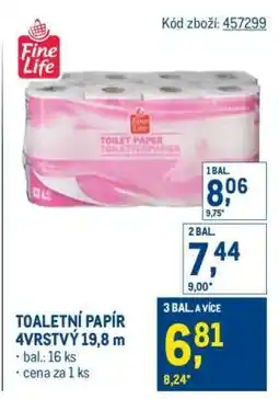 Makro TOALETNÍ PAPÍR 4VRSTVÝ 19,8 m nabídka