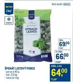 Makro Špenát listový porce nabídka