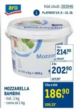 Makro Mozzarella bambini nabídka