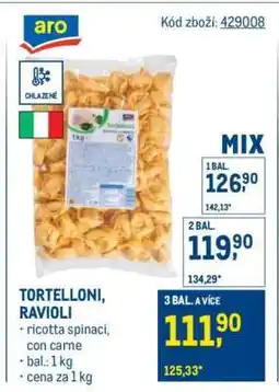 Makro Tortelloni, ravioli nabídka