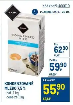 Makro KONDENZOVANÉ MLÉKO 7,5 % nabídka