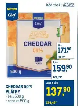 Makro Cheddar 50 % plátky nabídka